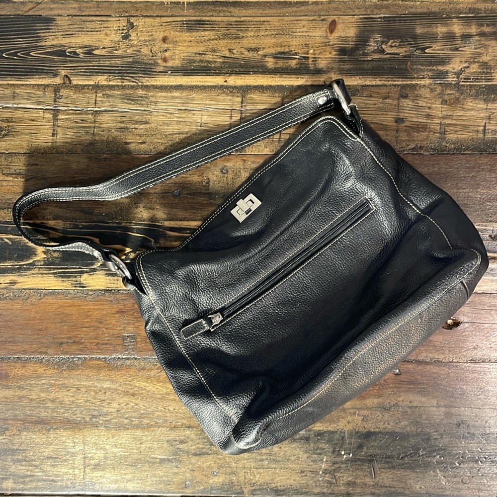 Danier black leather purse - excellent shape.  Pebbled leather